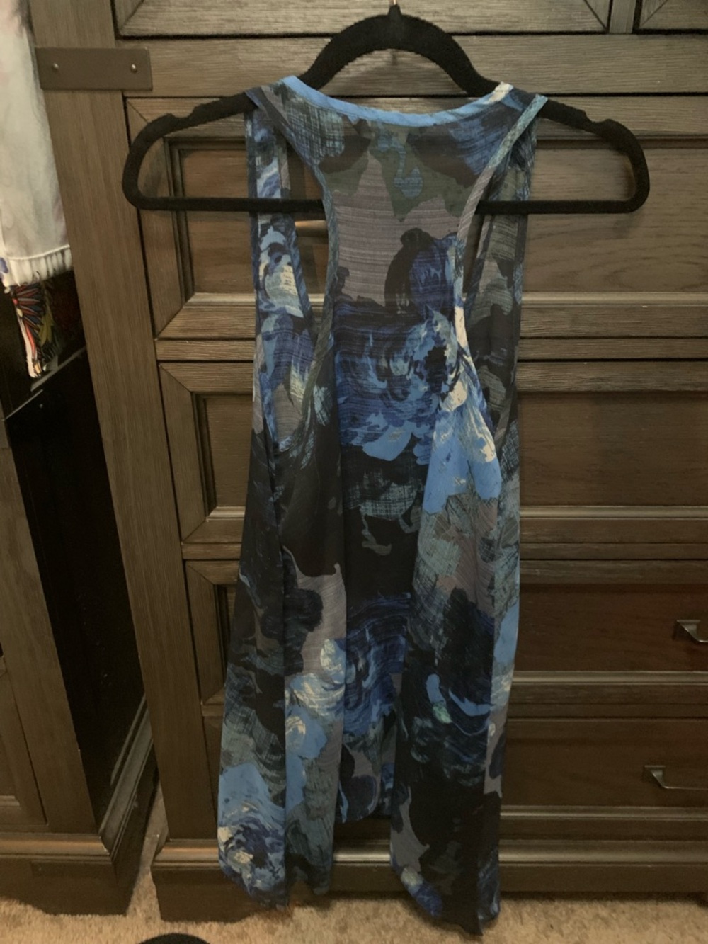 Express Blue Floral Racerback Mini Dress - Picture 3 of 3